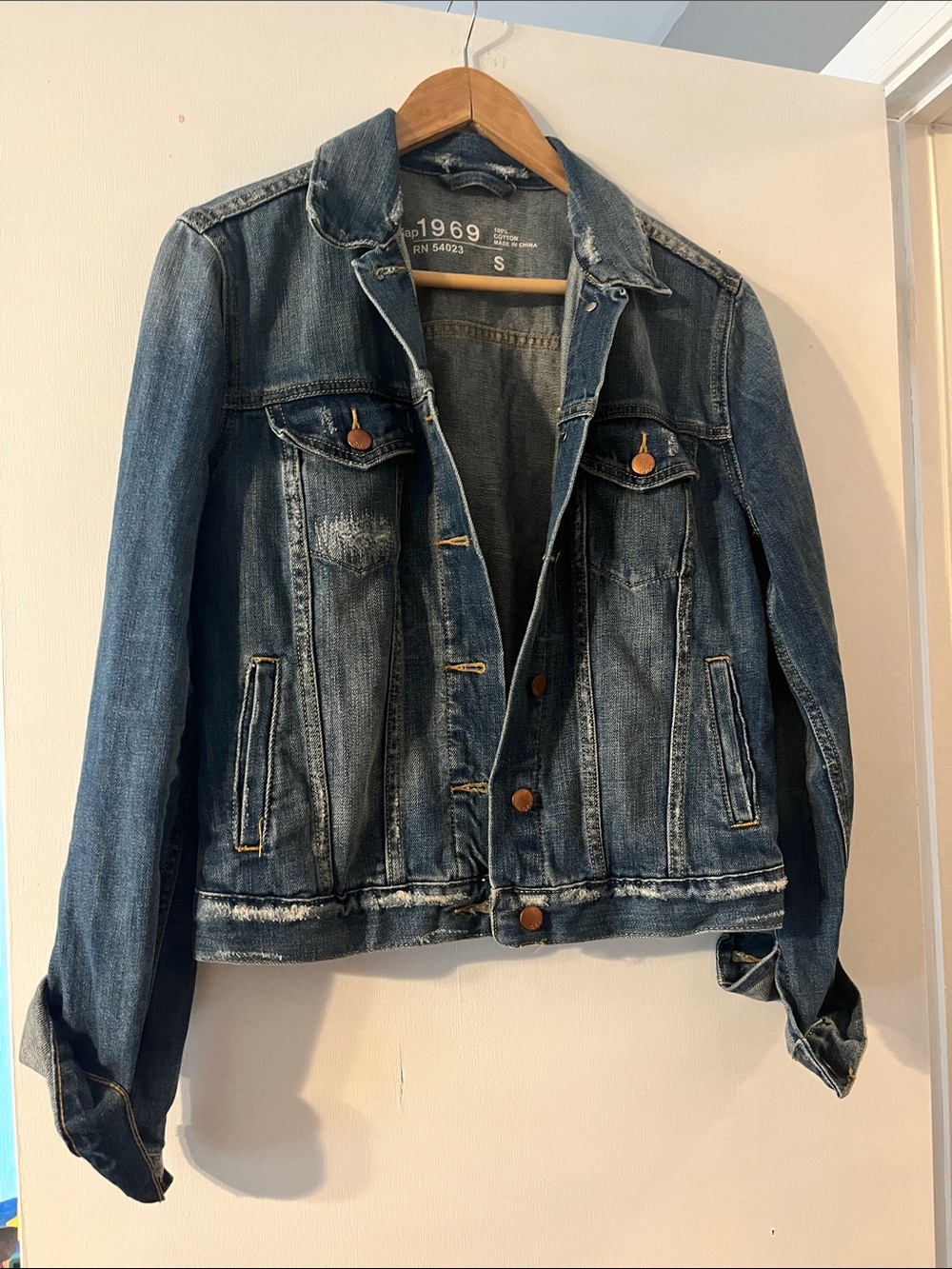 GAP Distressed Blue Denim Jacket - Women's